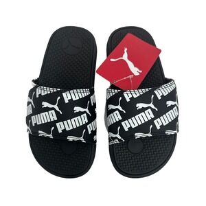 PUMA Cool Cat Boys' Slide Sandal Black Size 2C New